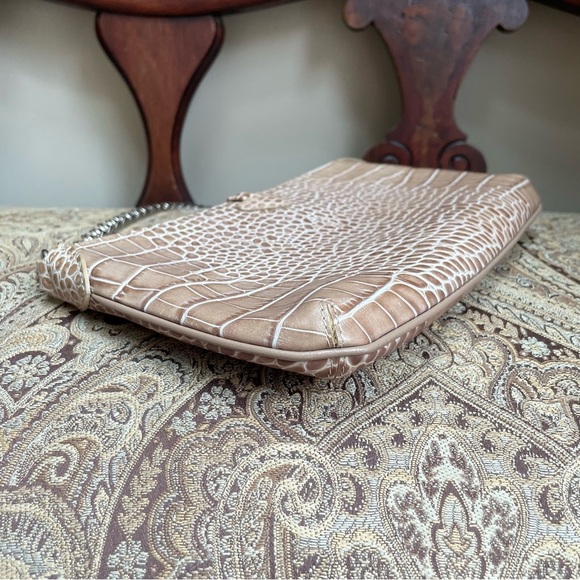 Longchamp Small Alligator Croc Embossed Chain Link Strap Roseau Shoulder Bag - Picture 12 of 16